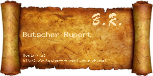Butscher Rupert névjegykártya